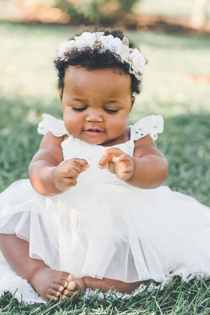 Trixie Belle White Tutu Baby Girl Tulle Party Romper