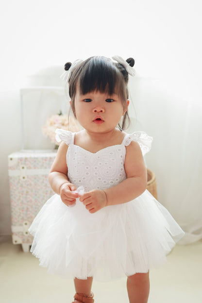 Trixie Belle White Tutu Baby Girl Tulle Party Romper