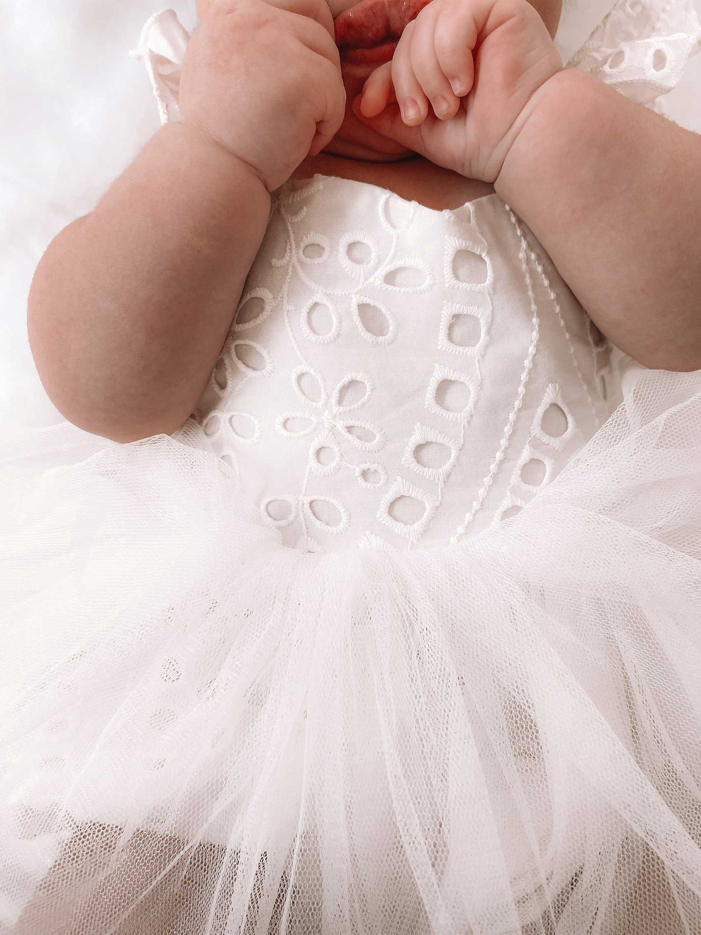 Trixie Belle White Tutu Baby Girl Tulle Party Romper