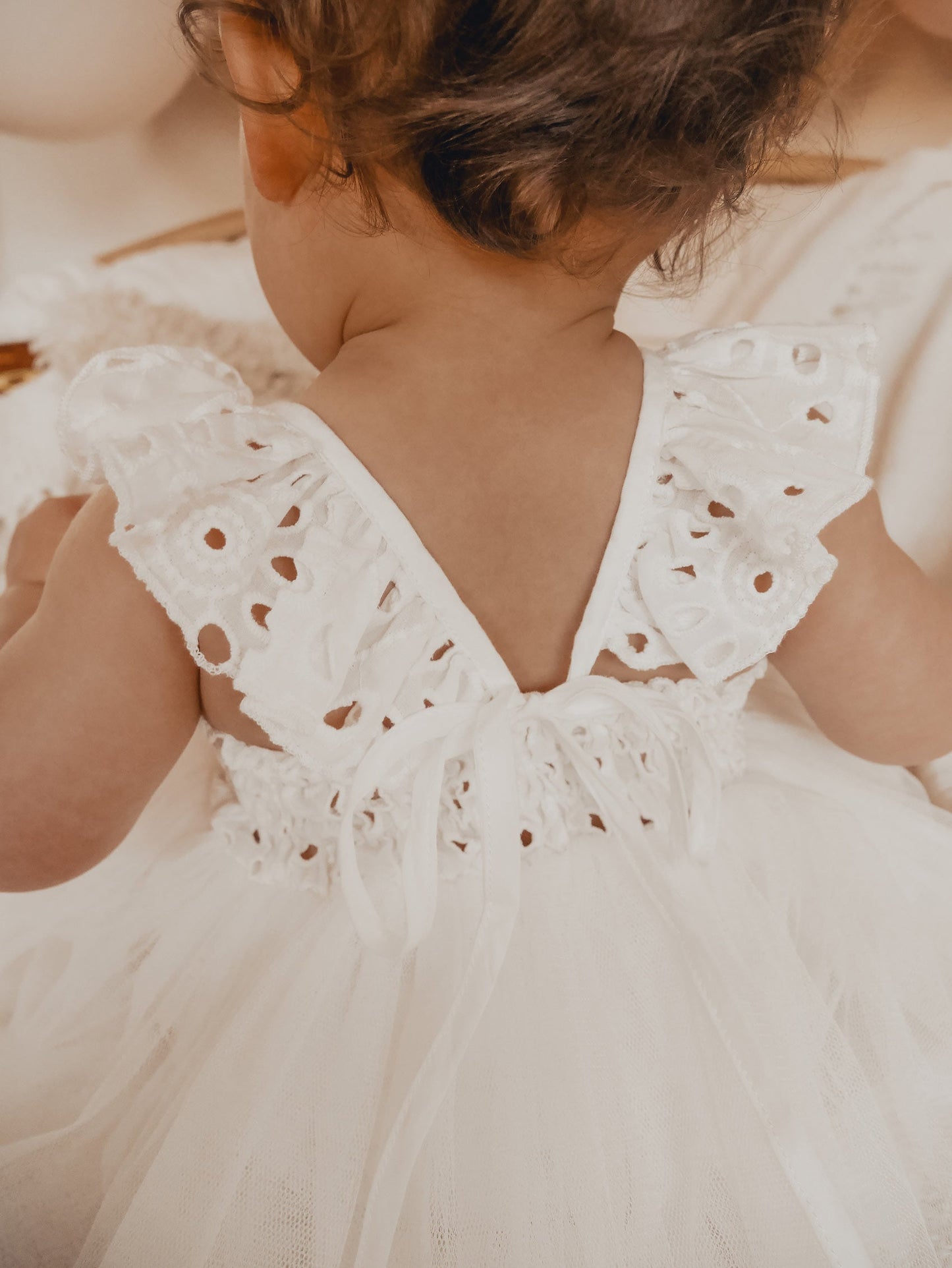 Trixie Belle White Tutu Baby Girl Tulle Party Romper