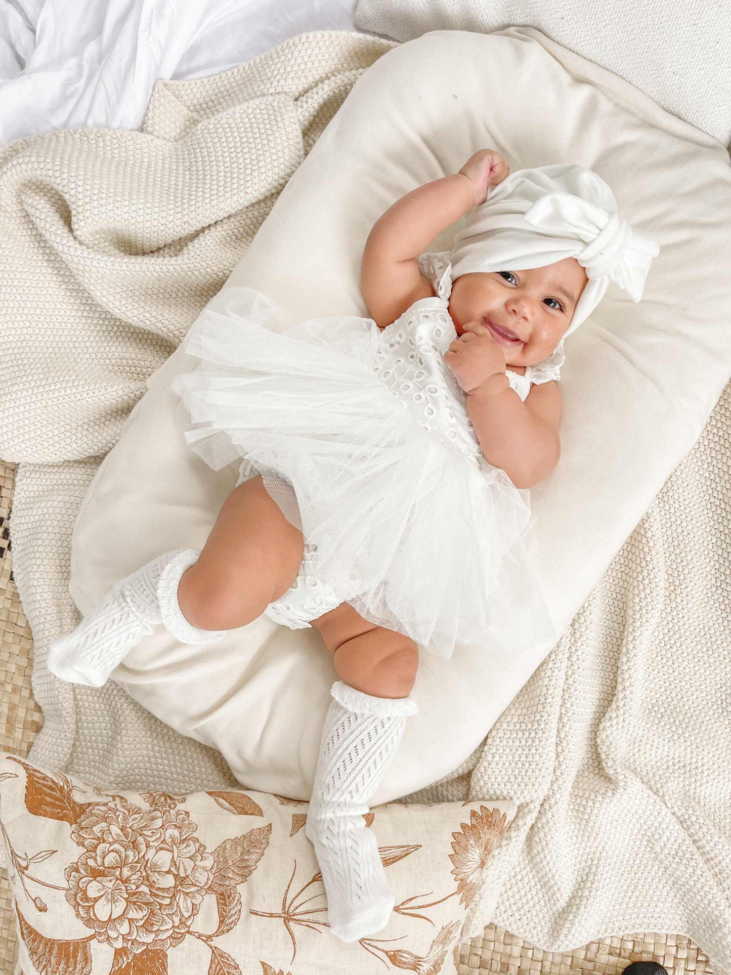 Trixie Belle White Tutu Baby Girl Tulle Party Romper