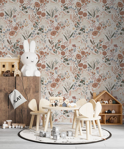 Unicorn Meadow Wallpaper, Cream