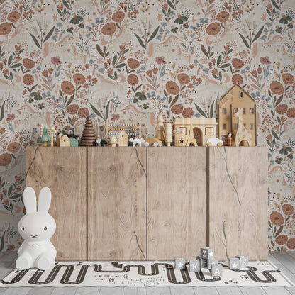 Unicorn Meadow Wallpaper, Cream