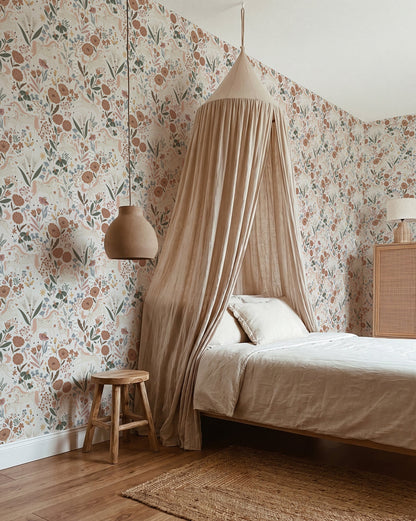 Unicorn Meadow Wallpaper, Cream