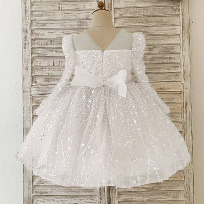 Elegant Baby Girl  First Communion Dress Toddler Beauty Pageant Princess Dress